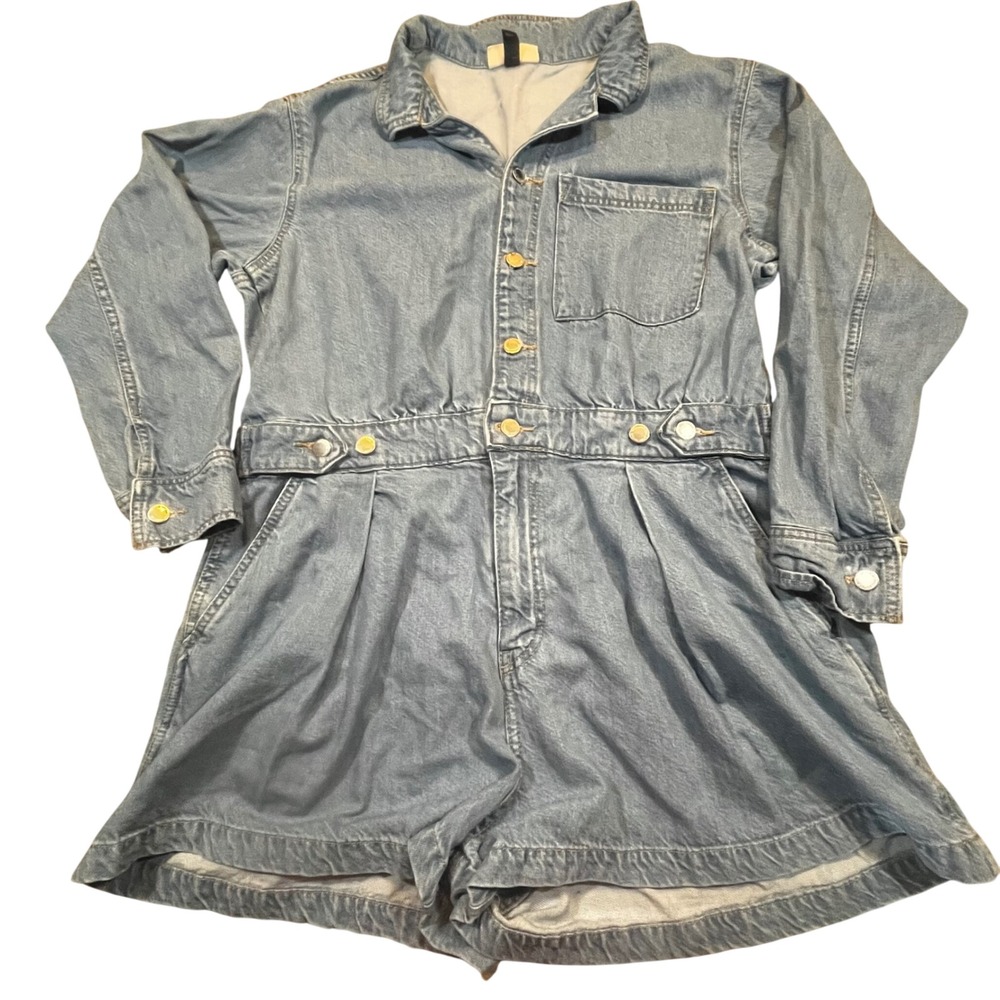 Universal Thread Light Wash Denim Romper Jumpsuit